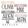 "Hello my Name is" Baby Name Tags