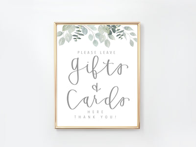 Gifts & Cards Sign | Greenery