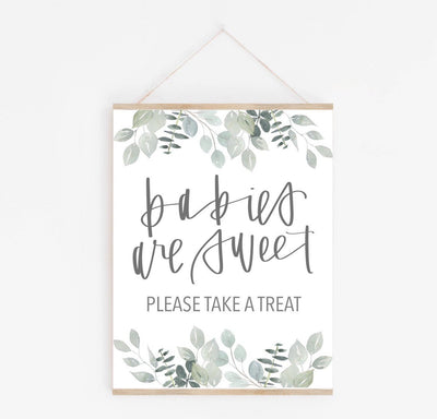 BABY SHOWER | Babies are sweet | Treat Baby Shower Sign | Modern Baby Shower | Calligraphy | Greenery Baby Shower | Baby Shower Decorations