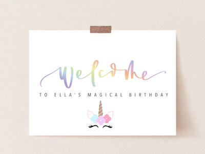 Magical UNICORN party | WELCOME Sign | Rainbow party | Magic Birthday | Welcome Birthday Party Sign | Unicorn Party Print | DIGITAL download
