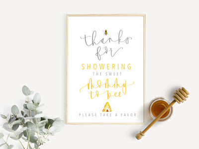 BEE Party Favor Sign | BABY SHOWER | Mommy to Bee | Honey Bee Party | Party Favors | Instant Download | Yellow | Digital Print | Beehive