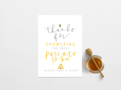 BEE | Parents to Bee | Party Favor Sign | BABY SHOWER | Gender reveal | Baby Sprinkle | Instant Download | Yellow | Digital Print | Beehive