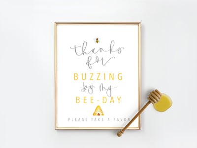 BEE-day Party FAVOR Sign | BIRTHDAY party | First birthday | Honey Bee Party | Party Favors | Instant Download | kids birthday | Digital