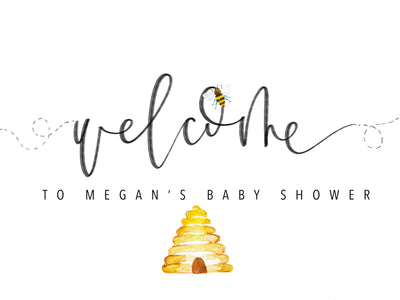 BEE WELCOME Sign | Bee-day | Bee Baby shower Party Sign | Bee Birthday | Honey Bee party | Bee Baby Shower | mama to bee| Little Hunny Bee